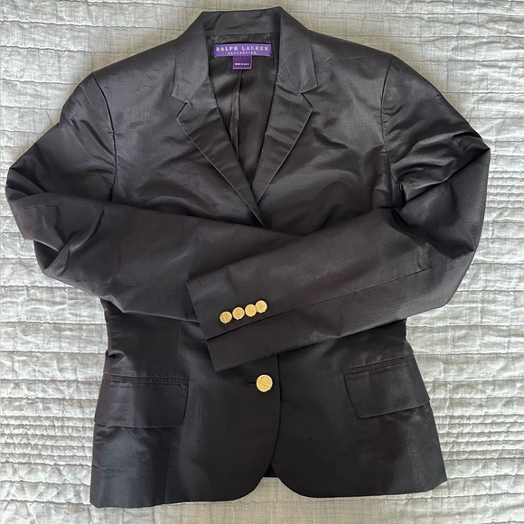 VINTAGE *rare* purple label Ralph Lauren Silk blazer jacket - Picture 4 of 15